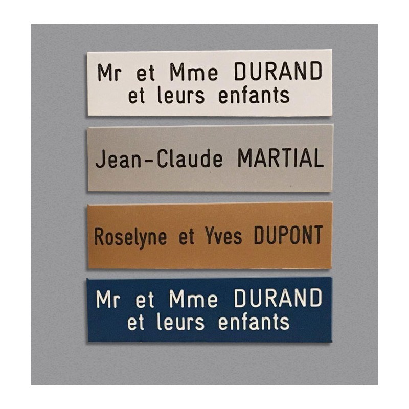 Plaque de boite aux lettres PVC gravée