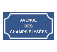 Plaque de rue en alu " Avenue des Champs Elysées "