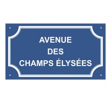 Plaque de rue en alu " Avenue des Champs Elysées "