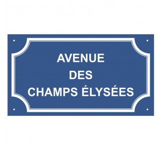 Plaque de rue en alu " Avenue des Champs Elysées "