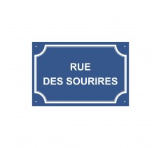 Plaque de rue humoristique en alu " Rue des Sourires"