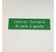 Plaque boîte aux lettres, fond vert texte gravé blanc