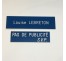 Plaque " PAS DE PUBLICITE - SVP " - Fond bleu, texte gravé blanc